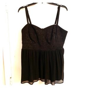 Torrid Black Flirty Top